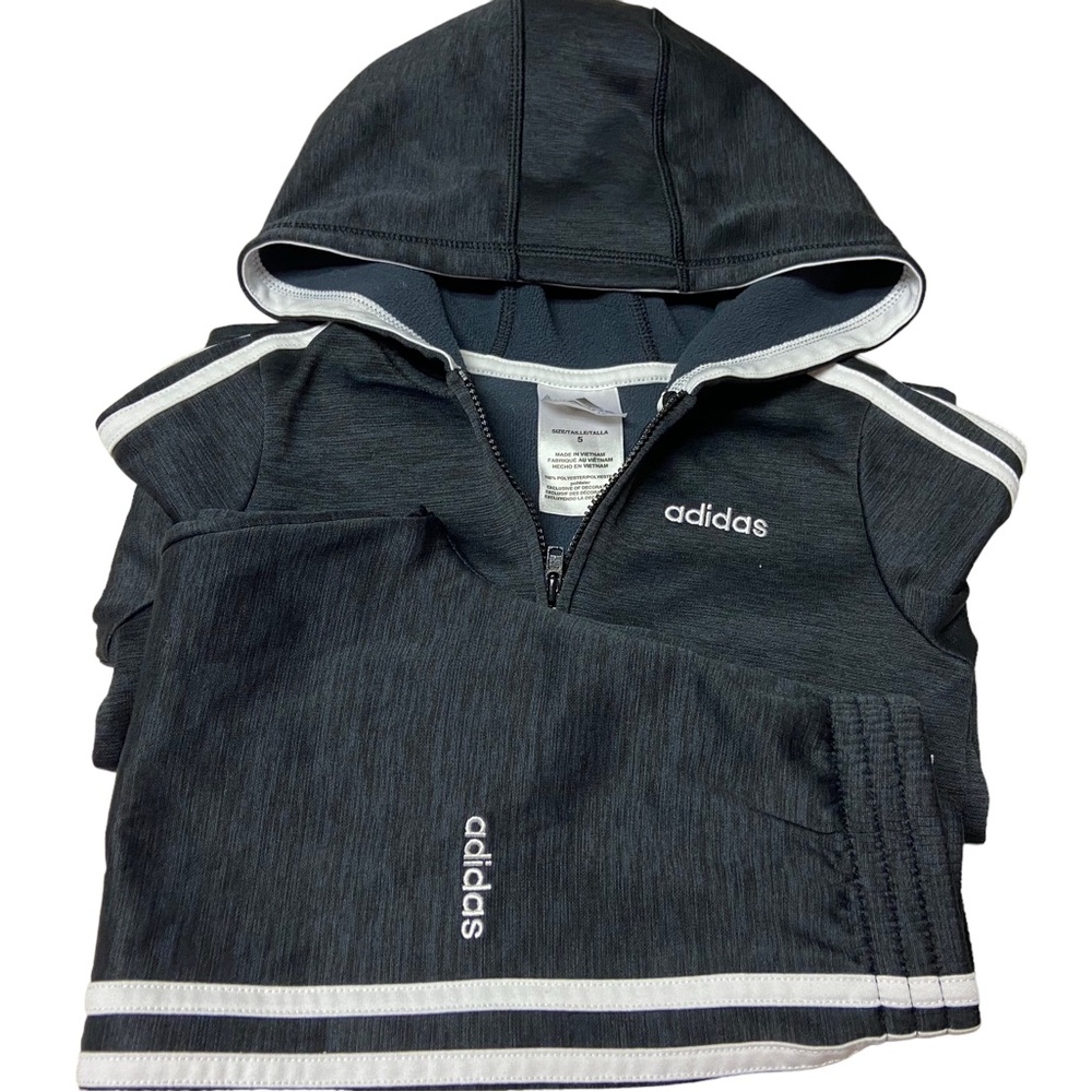 Adidas Kids Charcoal Hoodie and Jogger Set
